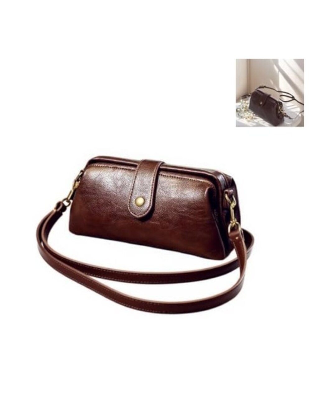 Handmade Leather Retro Crossbody Bag Small Vintage Shoulder Purse